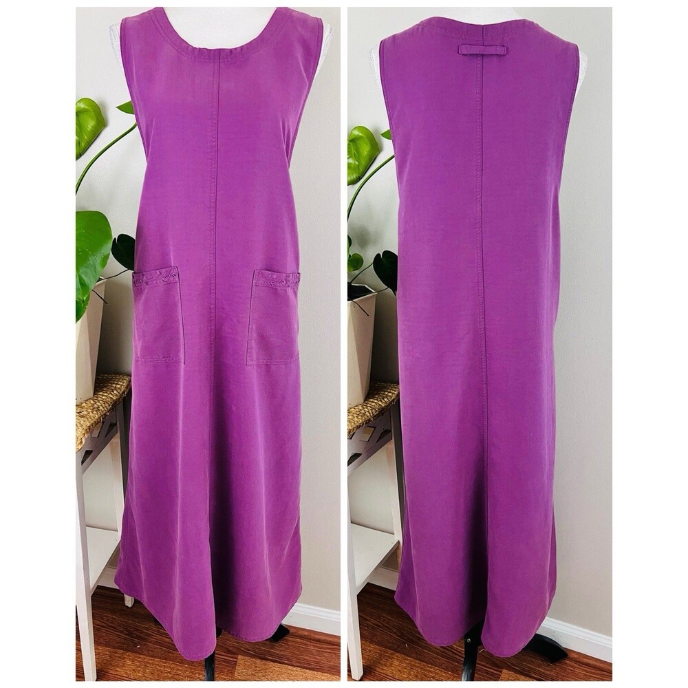 Vintage Bagatelle Purple Super Soft Pocketed Long Maxi Dress Modest Size XL